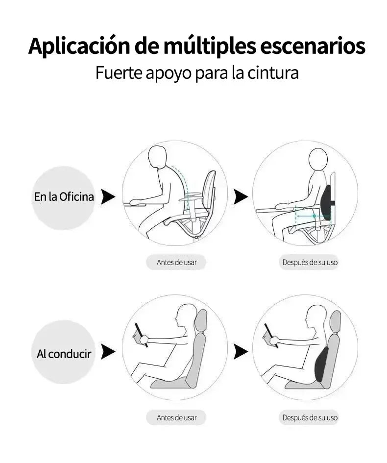 Memory Foam Lumbar Cushion for Car, Office, and Gaming Chairs