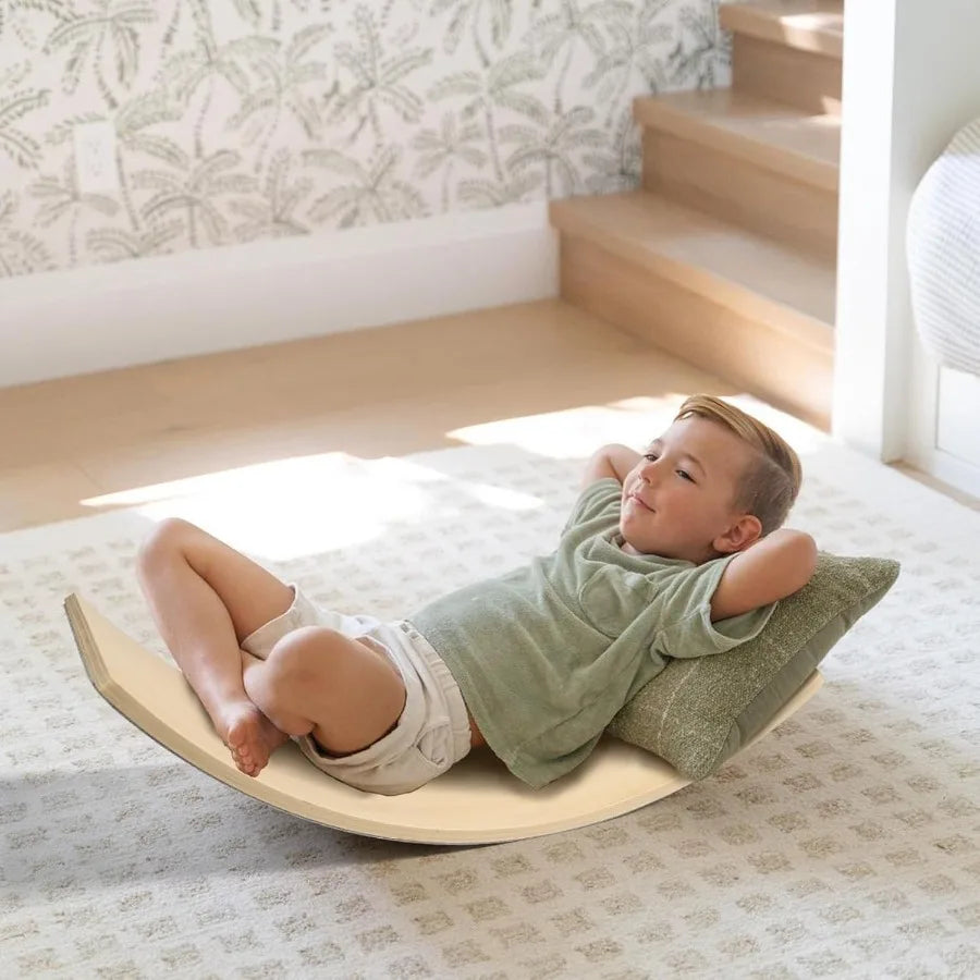SHXI Wooden Wobble Balance Board Natural Wood