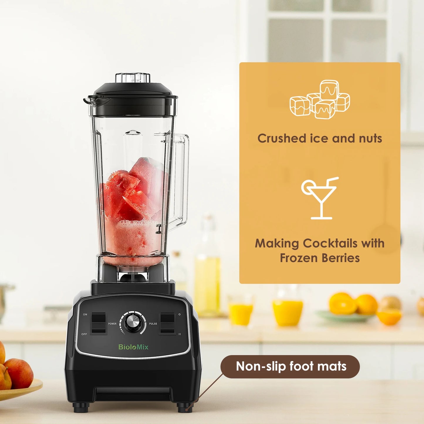 Biolomix BPA Free 2200W Heavy Duty Commercial Blender Mixer Juicer