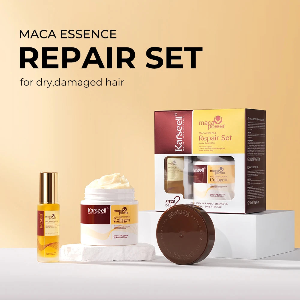 Karseell Collagen Hair Mask And Argan Oil Hair Serum Set For All Hair Types