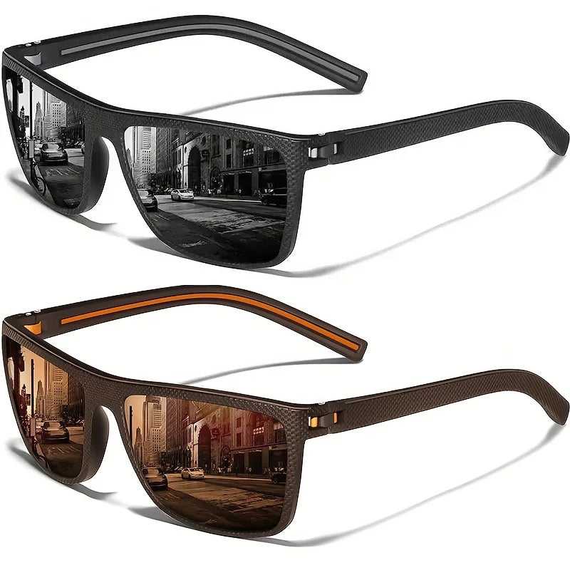 Square Polarized Sunglasses Lightweight Frame UV Protection for Men Women