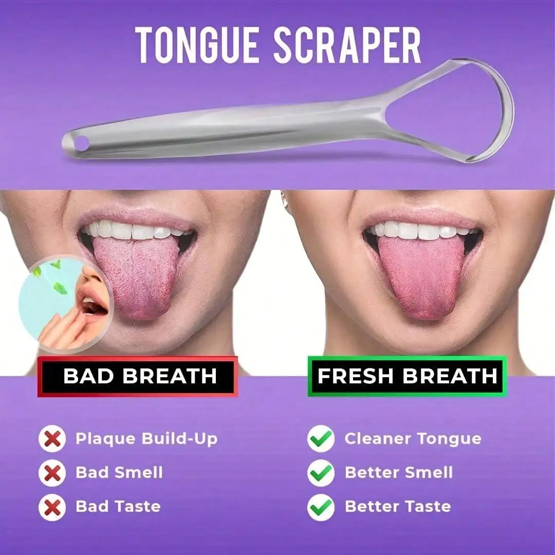 YJYIBEI Non-Slip Tongue Scraper Stainless Steel Portable Case