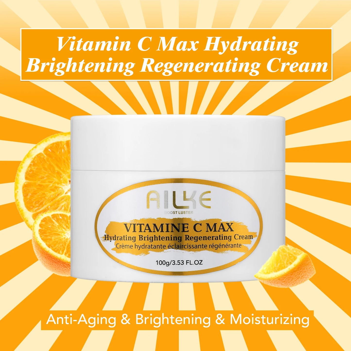 AILKE Brightening Body Cream Vitamin C Hyaluronic Acid Even Tone