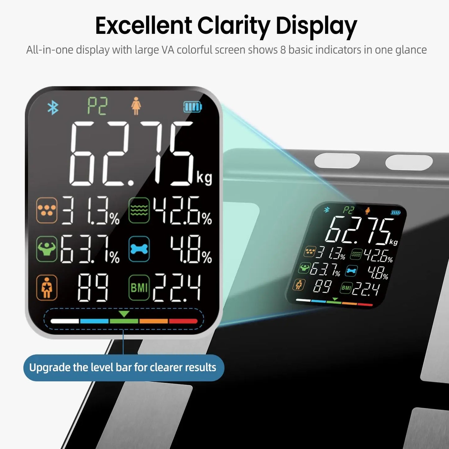 8 Electrode Bluetooth Smart Body Scale With Full Body Composition