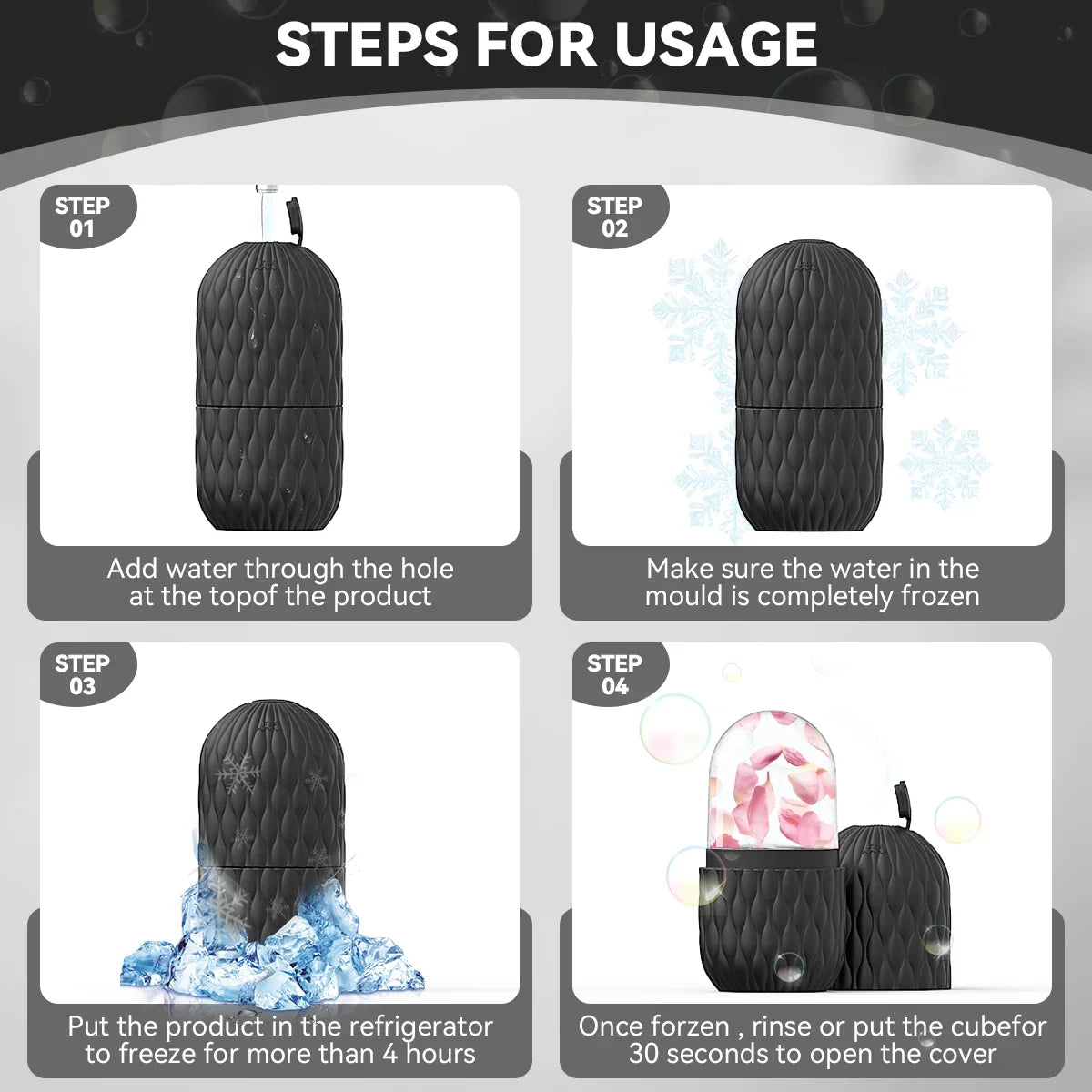 BXA Ice Face Roller Reusable Silicone Facial Massage Tool