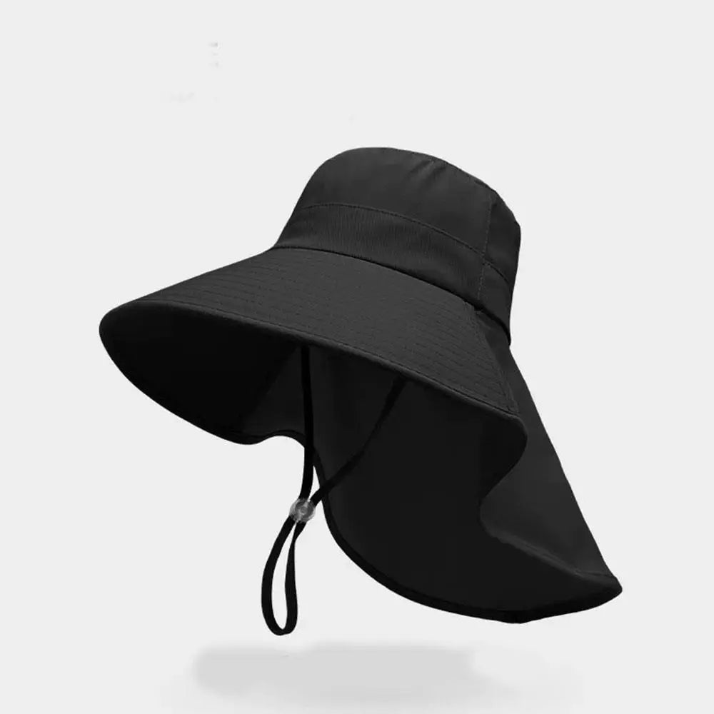 Unisex UV Protection Sun Hat With Neck Flap Wide Brim