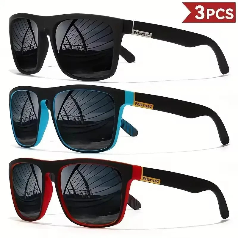 Polarized UV400 Sunglasses Square Frame Metal Eyewear For Men Women