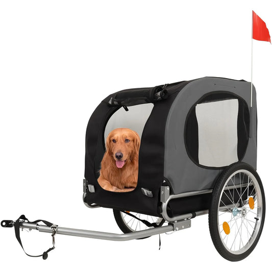 HiMISS Steel Dog Bike Trailer Folding Pet Carrier 40kg