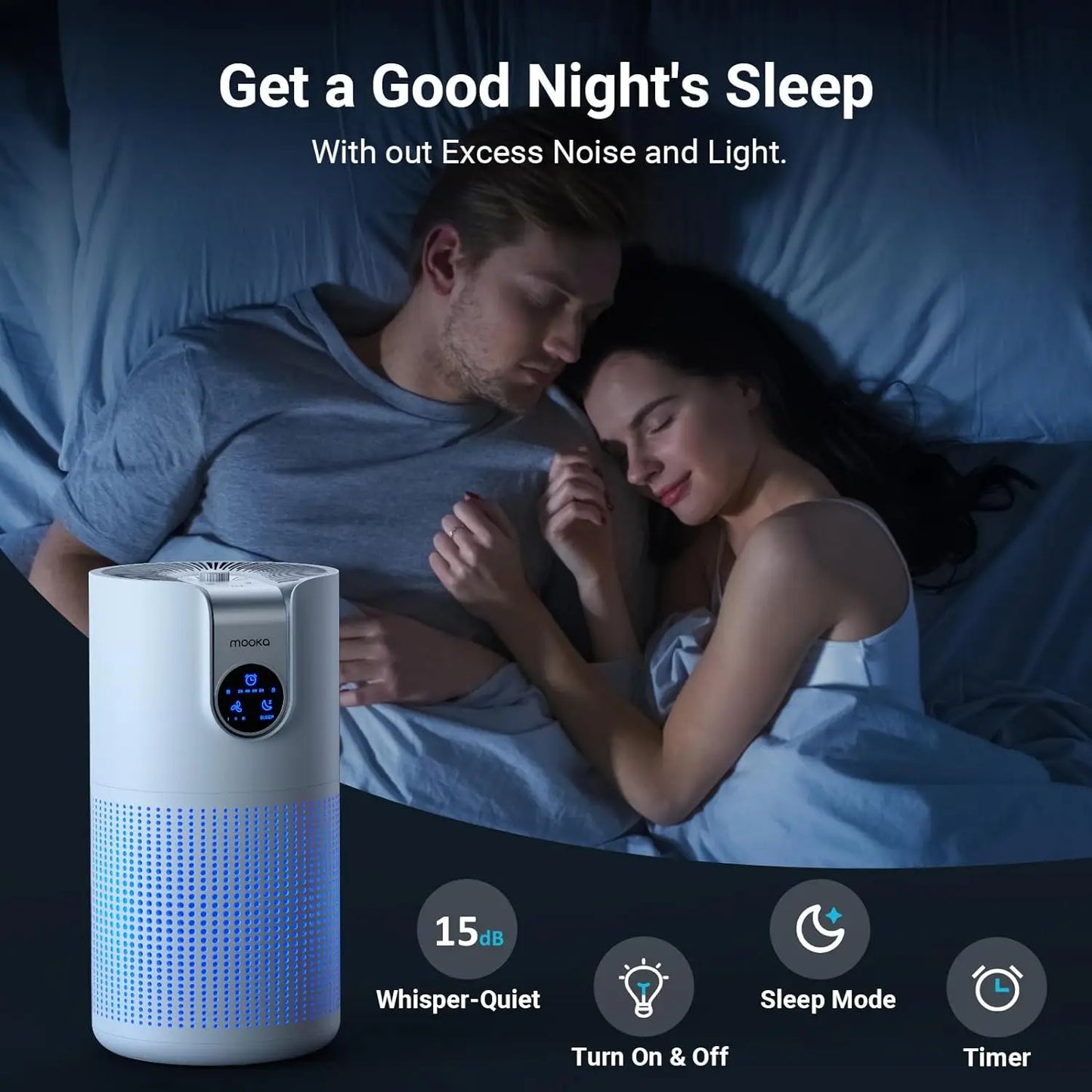 MOOKA HEPA Air Purifier With Aromatherapy For Quiet Home Use