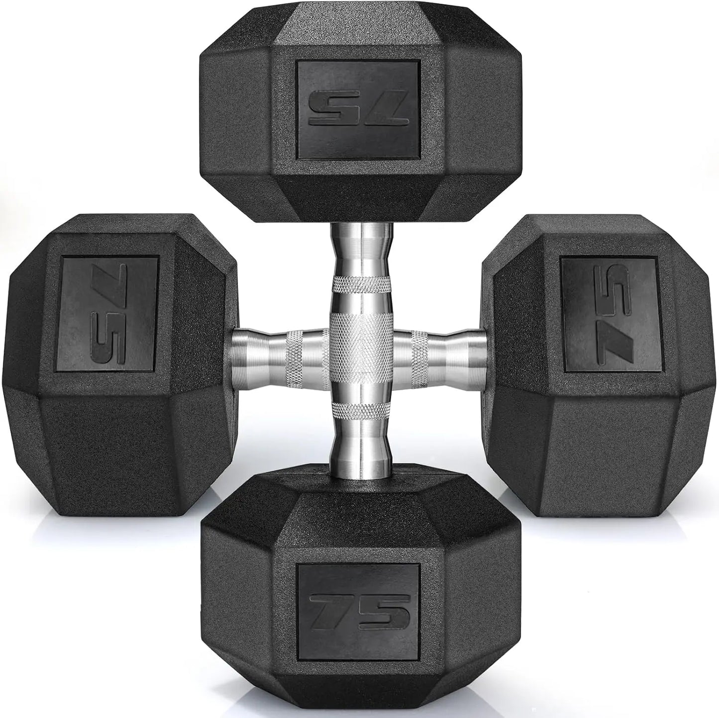 Rubber Hex Dumbbell Set Cast Iron Weights For Home Gym
