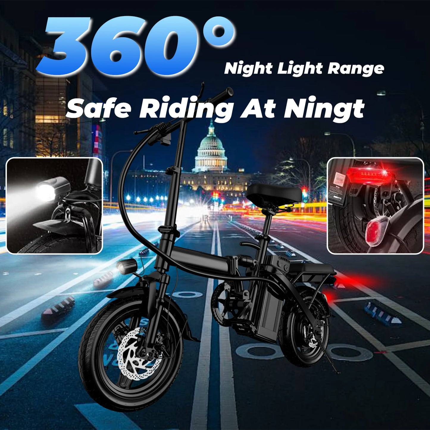 LELEKUAI 500W Folding Electric Bike With 48V Removable Battery