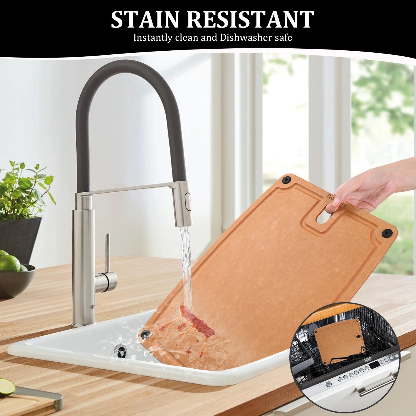 Barenthal Pine Fiber Cutting Board Durable Antibacterial Mildew Resistant