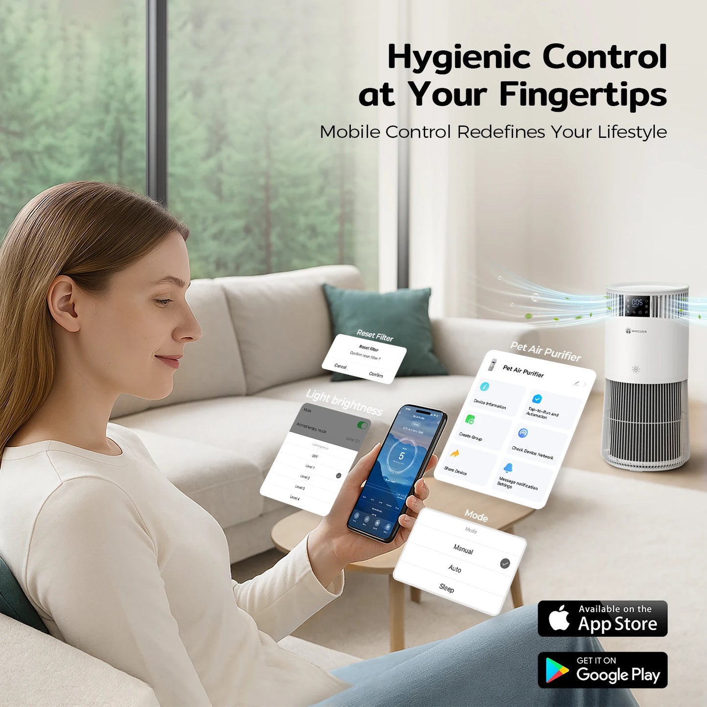 P2 Air Purifier For Pet Allergy Sufferers With H13 Filter