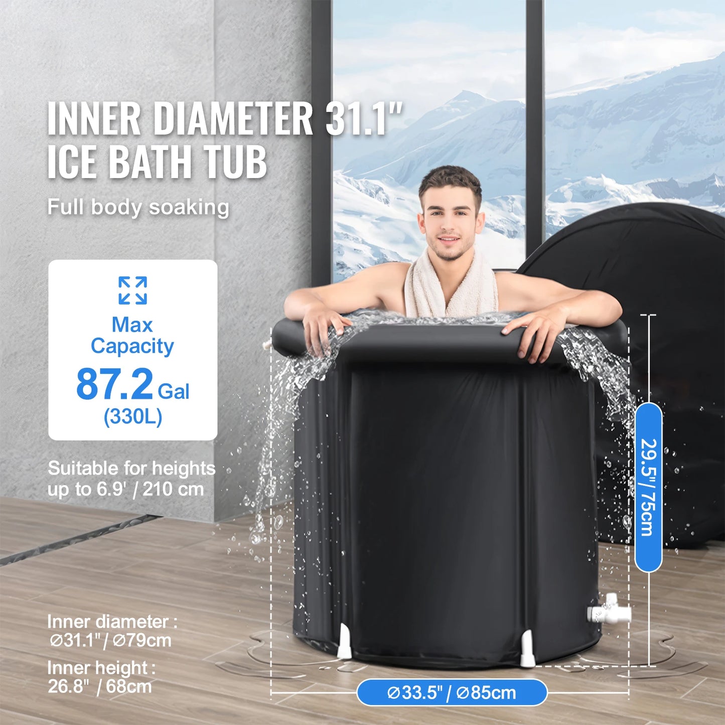 Portable Folding Ice Bath Tub For Cold Water Therapy