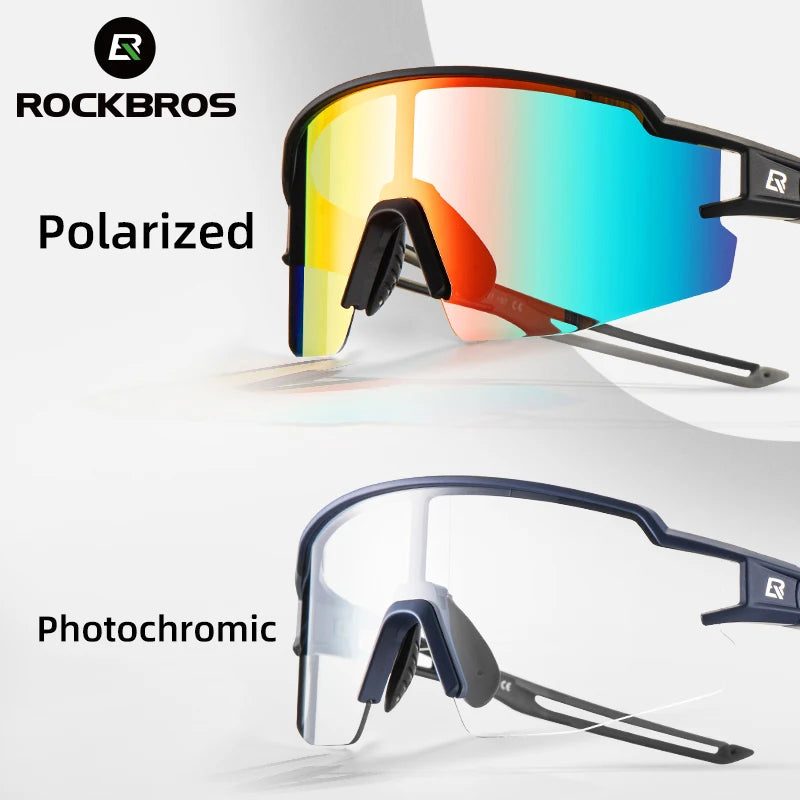 ROCKBROS Photochromic Polarized Cycling Glasses Built In Myopia Frame
