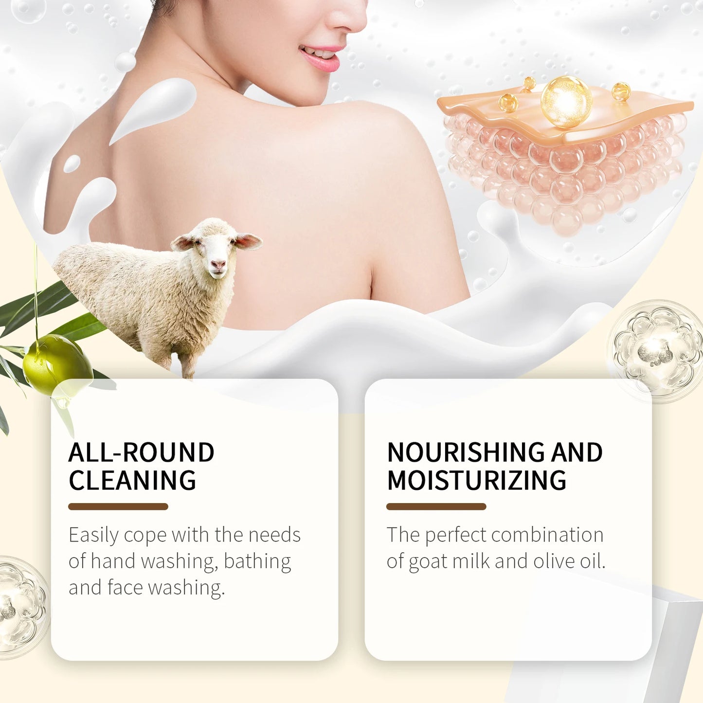OceAura Natural Goats Milk Oil Soap For Hydration And Cleansing