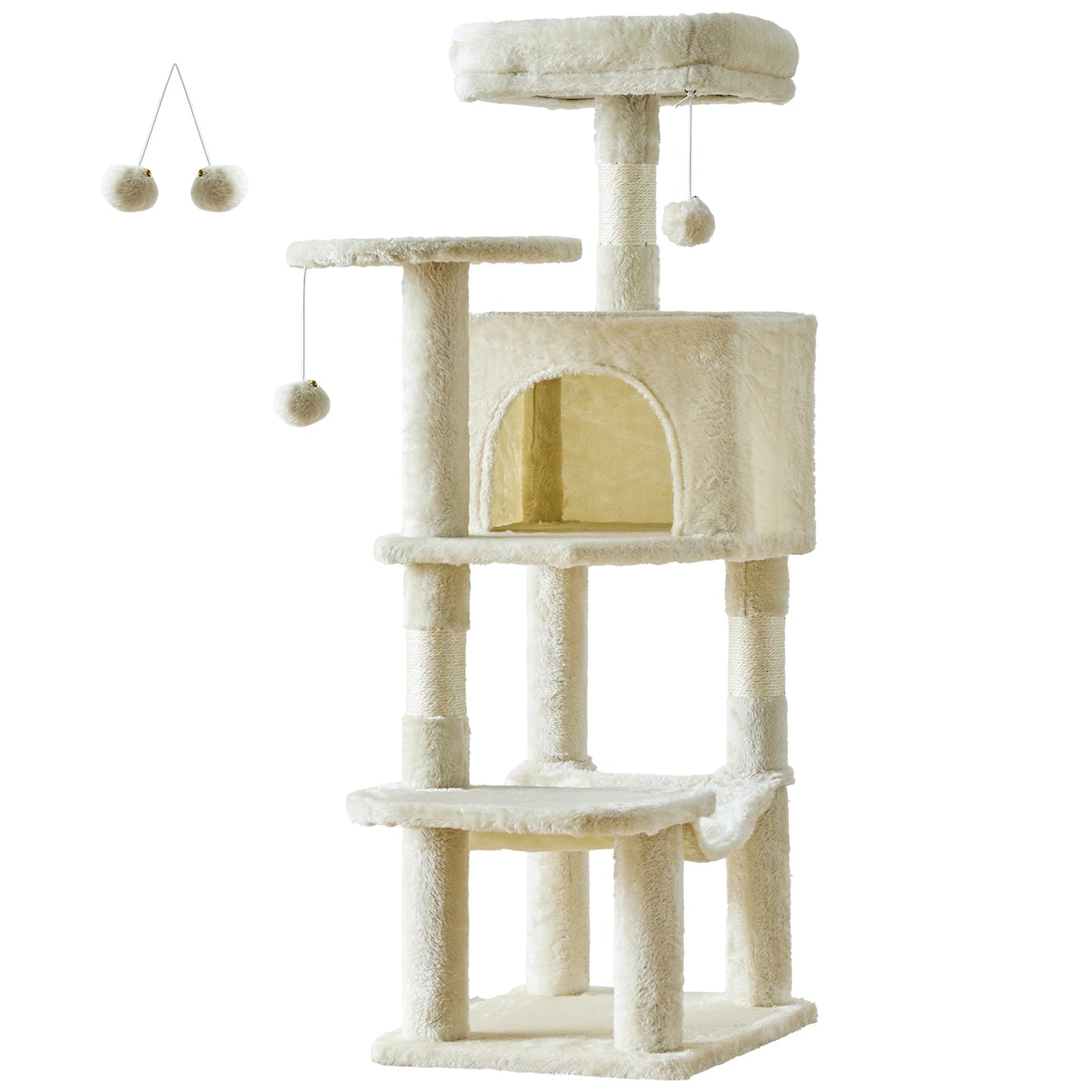 JHK Cat Tree Multi Cat Climbing Tower Natural Sisal Posts