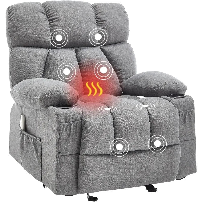 heated vibration rocker recliner chair