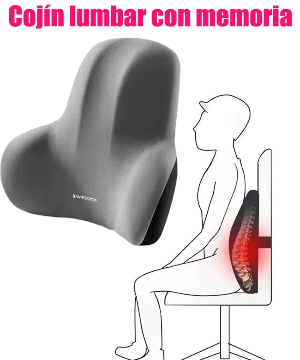 Memory Foam Lumbar Cushion for Car, Office, and Gaming Chairs