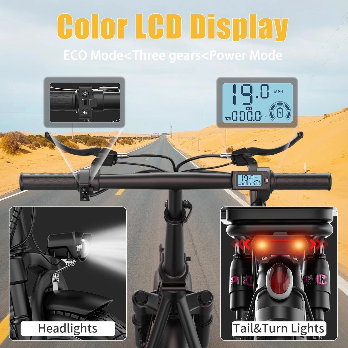 UPlee GQ8 Folding Electric Bike For Adults 250W Motor