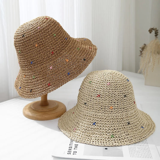 Women's Foldable Straw Hat UV Protection Beach Sun Hat