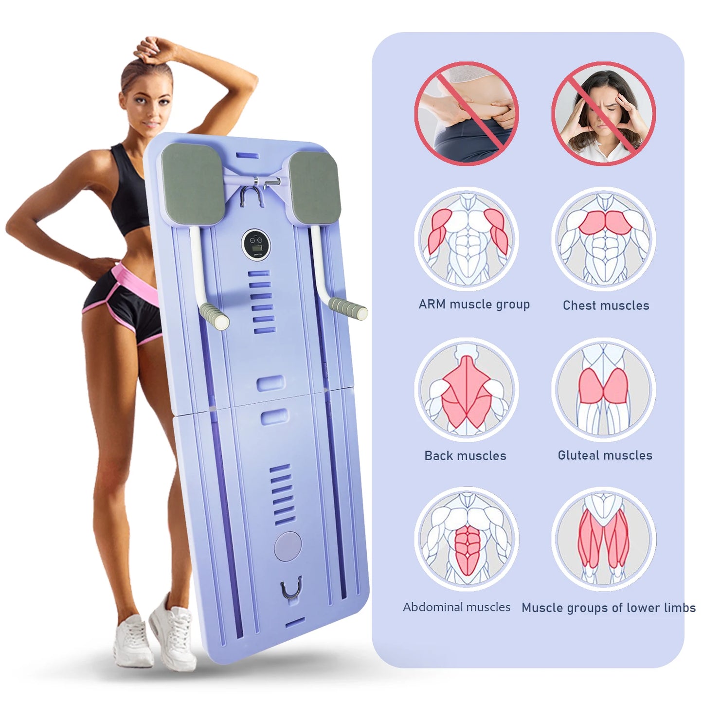 Multi Functional Abdominal Exercise Board With Auto Rebound Resistance Bands