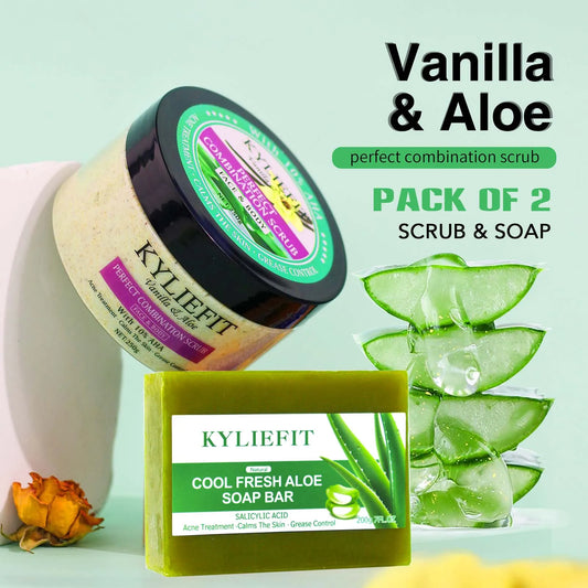 AILKE Premium Organic Scrub Set For Face Body Hands Moisturizing