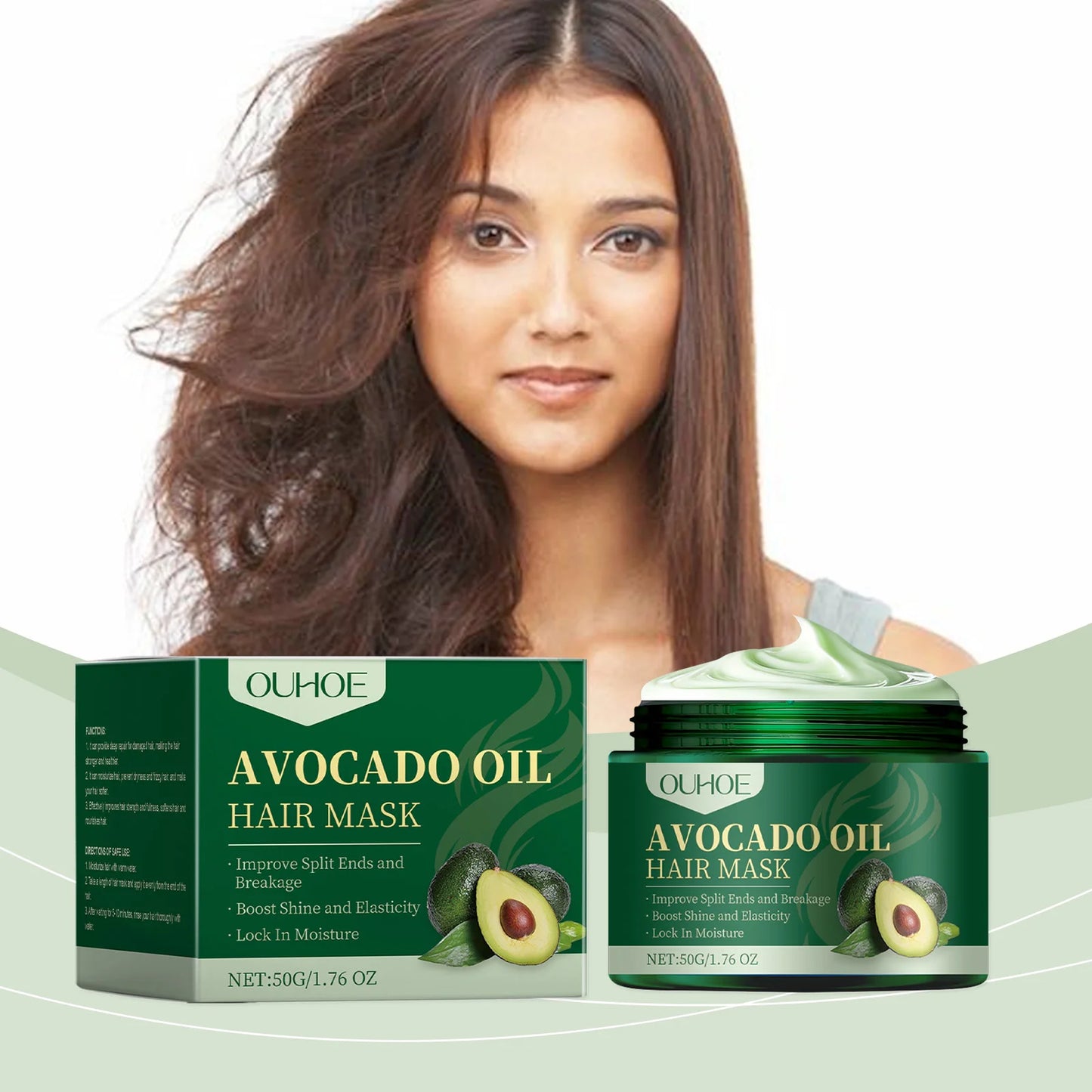 OUHOE Avocado Oil Hair Mask Hydration Nourishes Dry Frizzy Hair