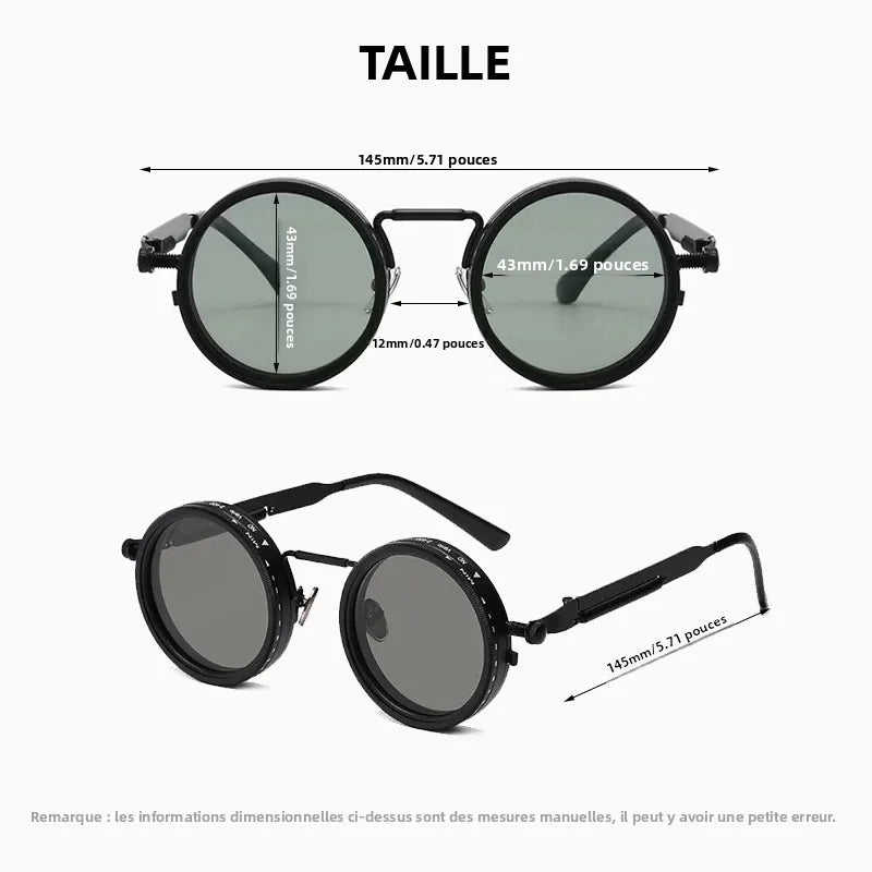 Blanche Michelle Polarized Round Sunglasses ND9 Adjustable Dimming Unisex UV400