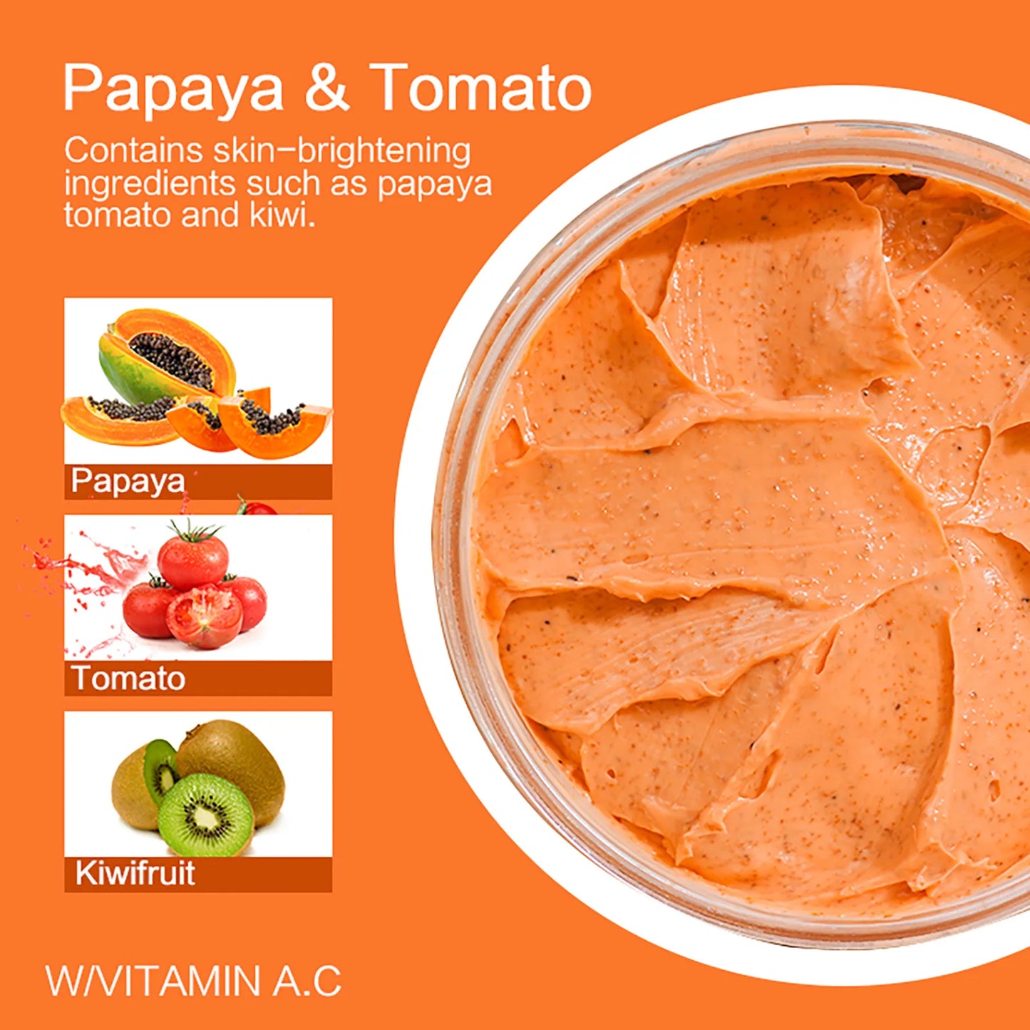 AILKE Papaya Tomato Combination Scrub for Face and Body Whitening