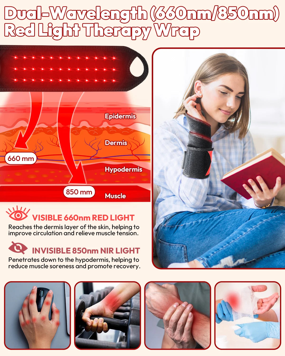 Infrared Therapy Wrap With Heat And Vibration Massager