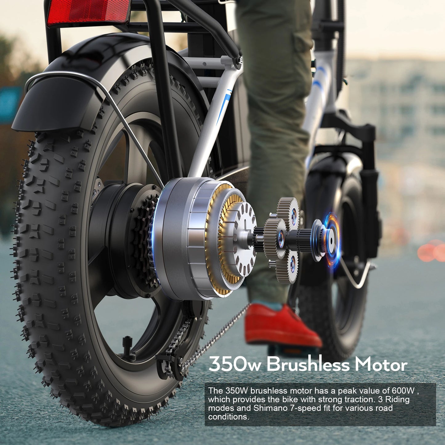 ViviFolded 350W Folding Electric Bike With 48V Removable Battery