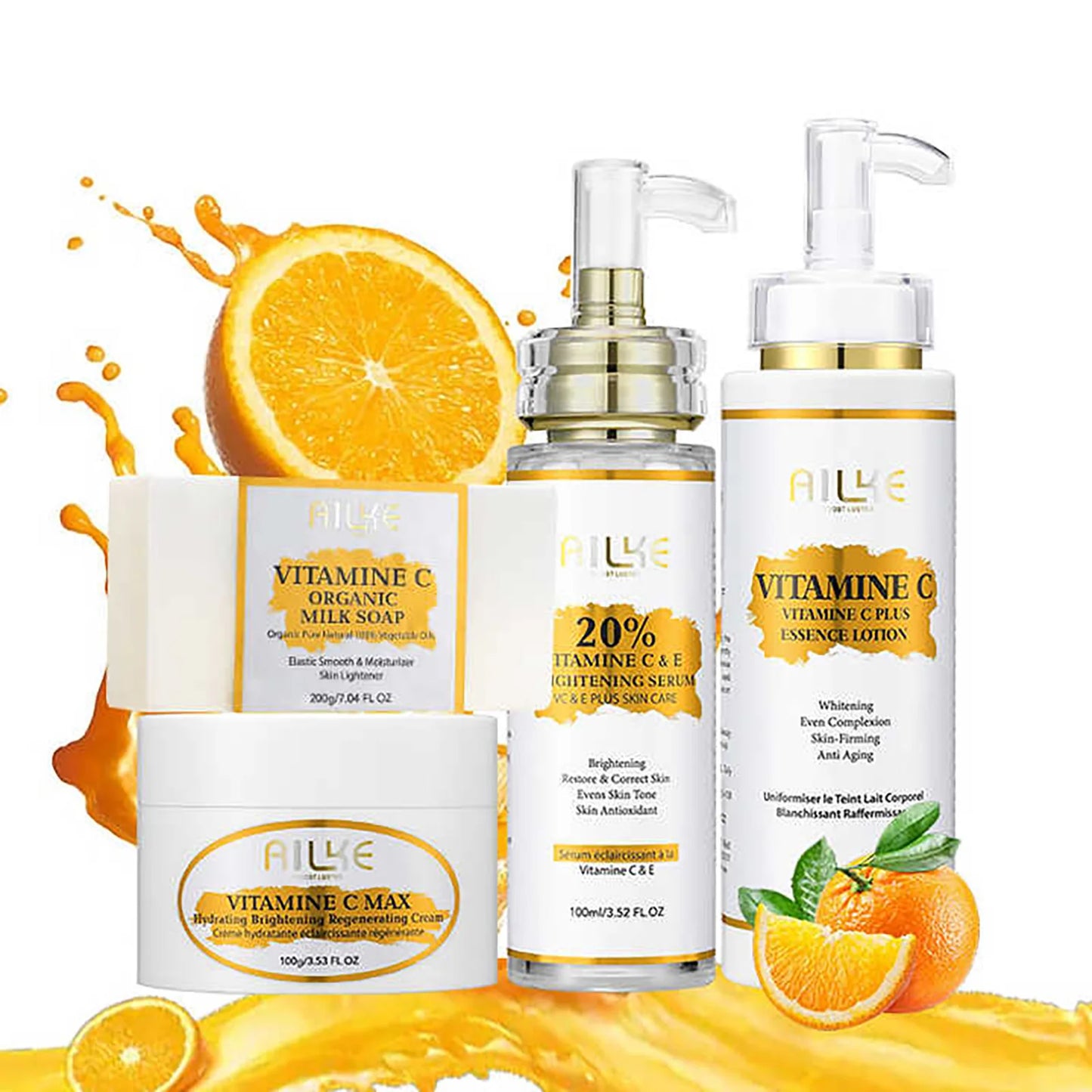 AILKE Brightening Body Cream Vitamin C Hyaluronic Acid Even Tone