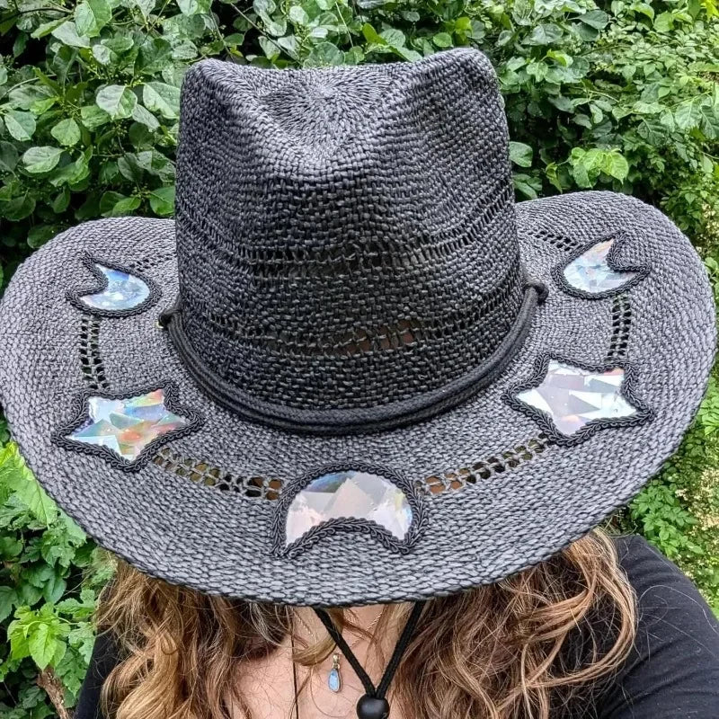 Cowgirl Straw Prism Hat Handwoven Shapeable Brim Sun Hat Women