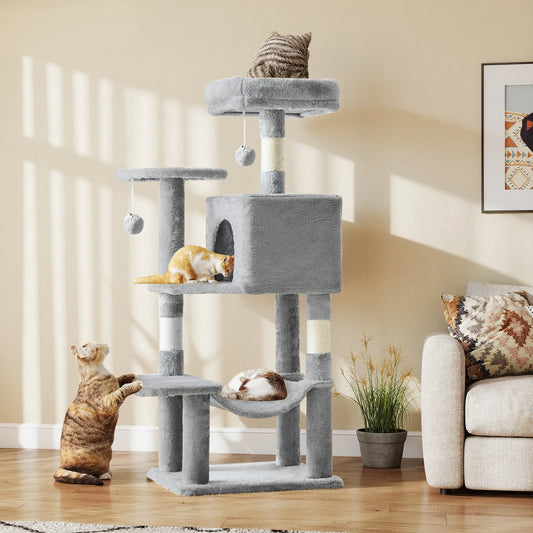 JHK Cat Tree Multi Cat Climbing Tower Natural Sisal Posts
