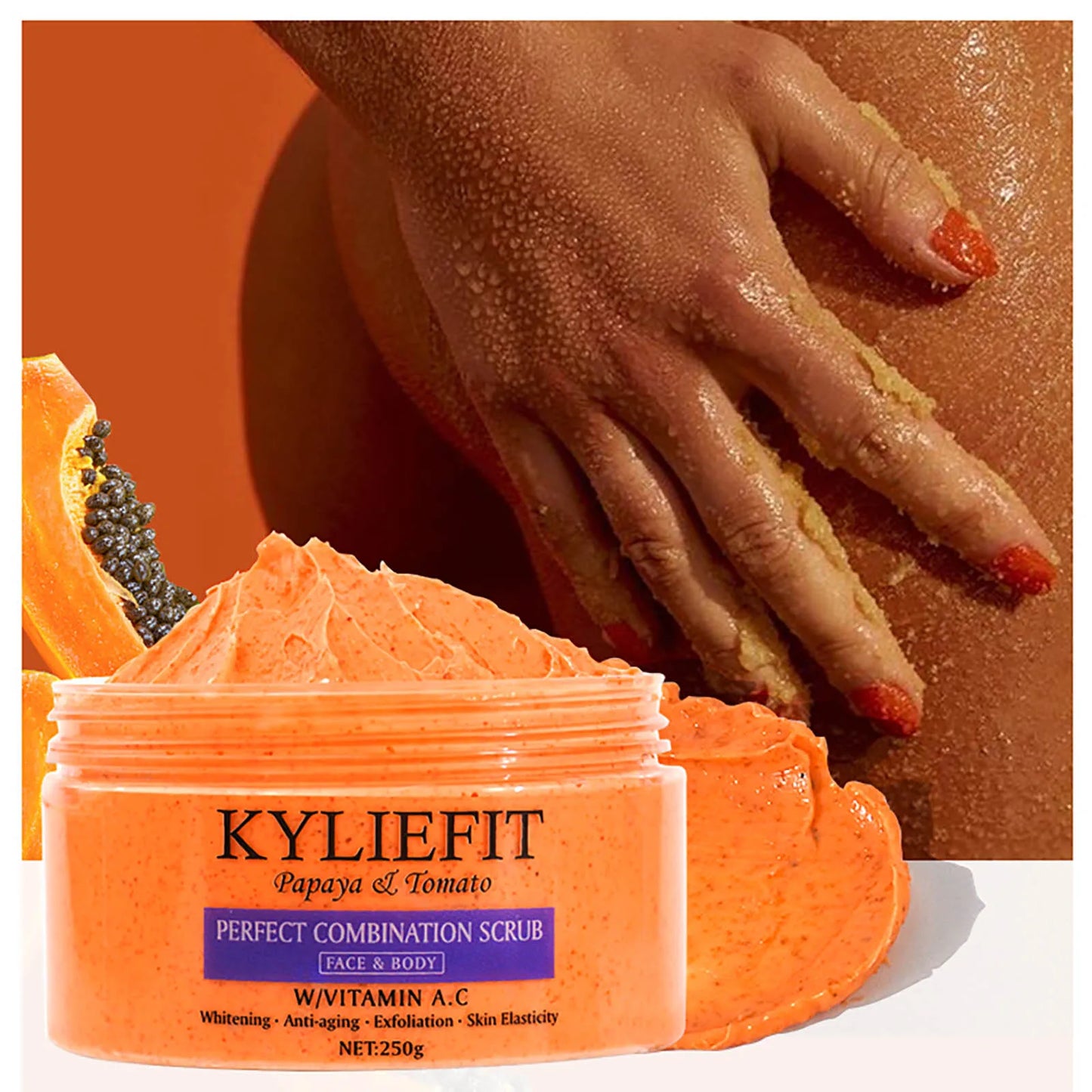 AILKE Papaya Tomato Combination Scrub for Face and Body Whitening
