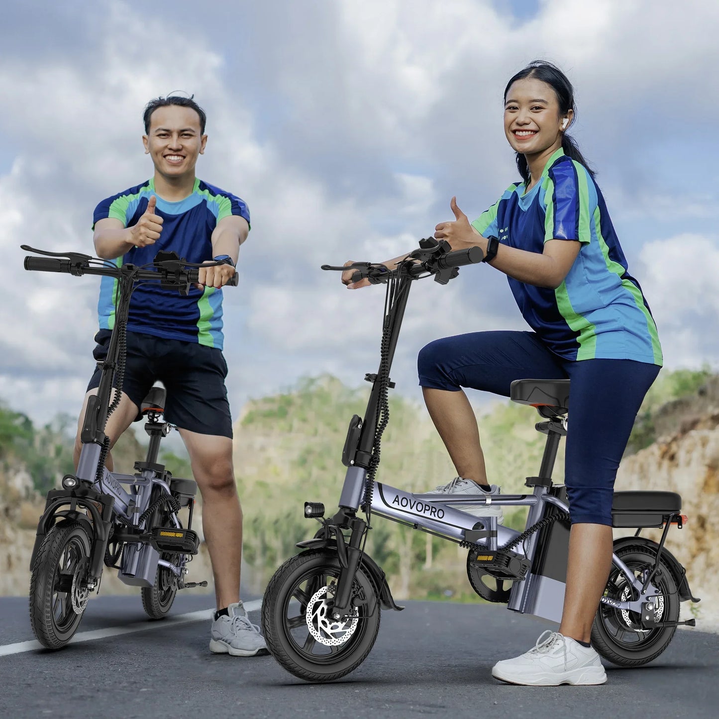 AOVOPRO EB60 Foldable Electric Bike 500W 48V Two Seat