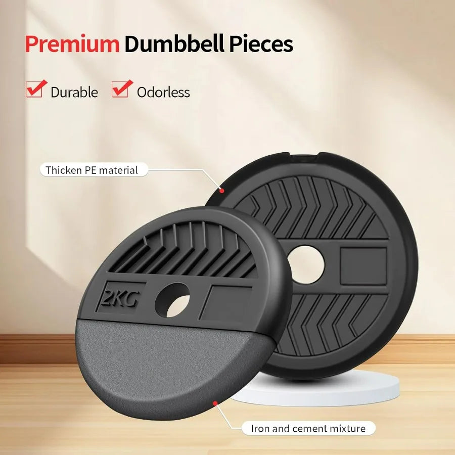 Adjustable 30lb Dumbbells Free Weight Set With Connector 4in1
