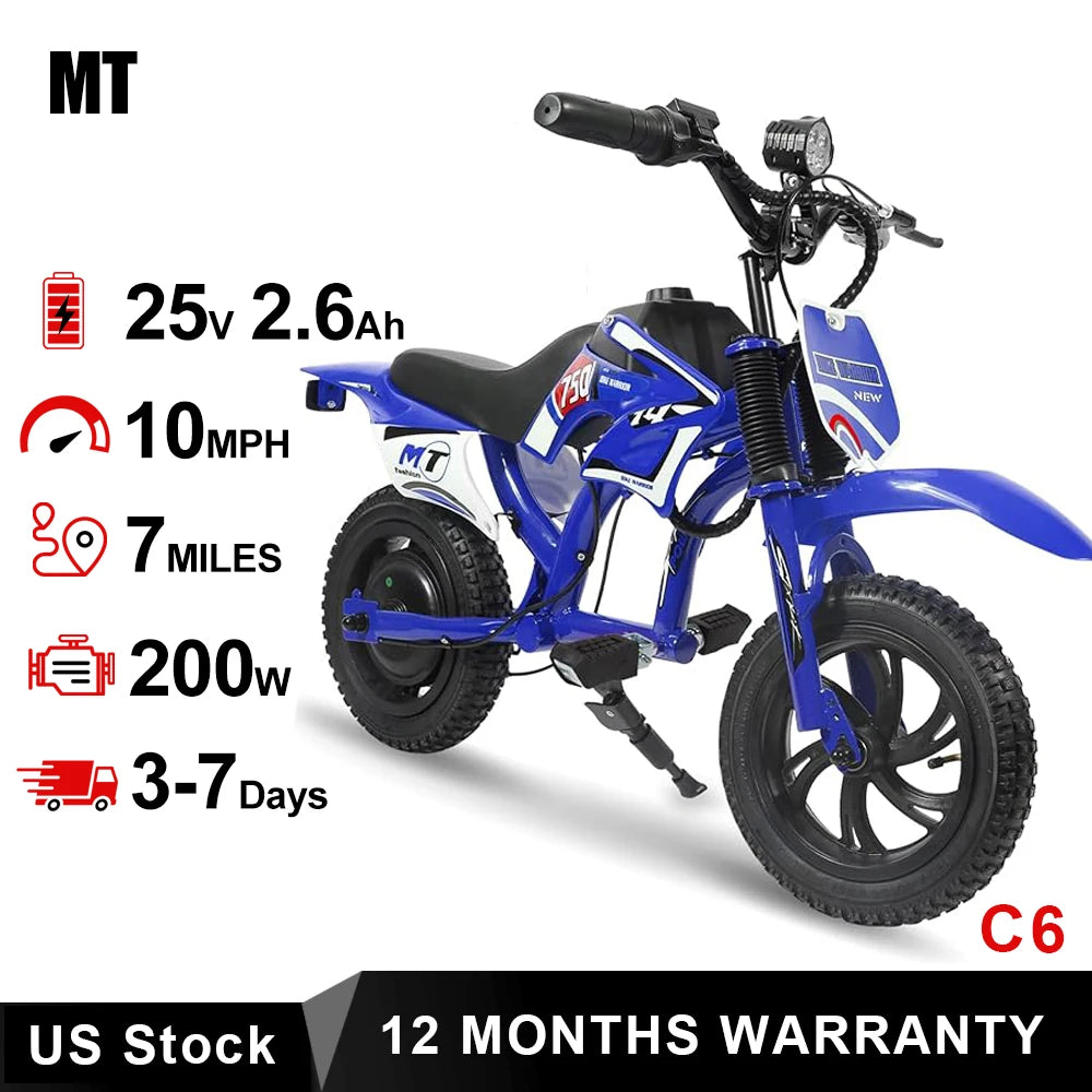 AOVOPRO 25V Electric Dirt Bike 200W for Kids Ages 3to10