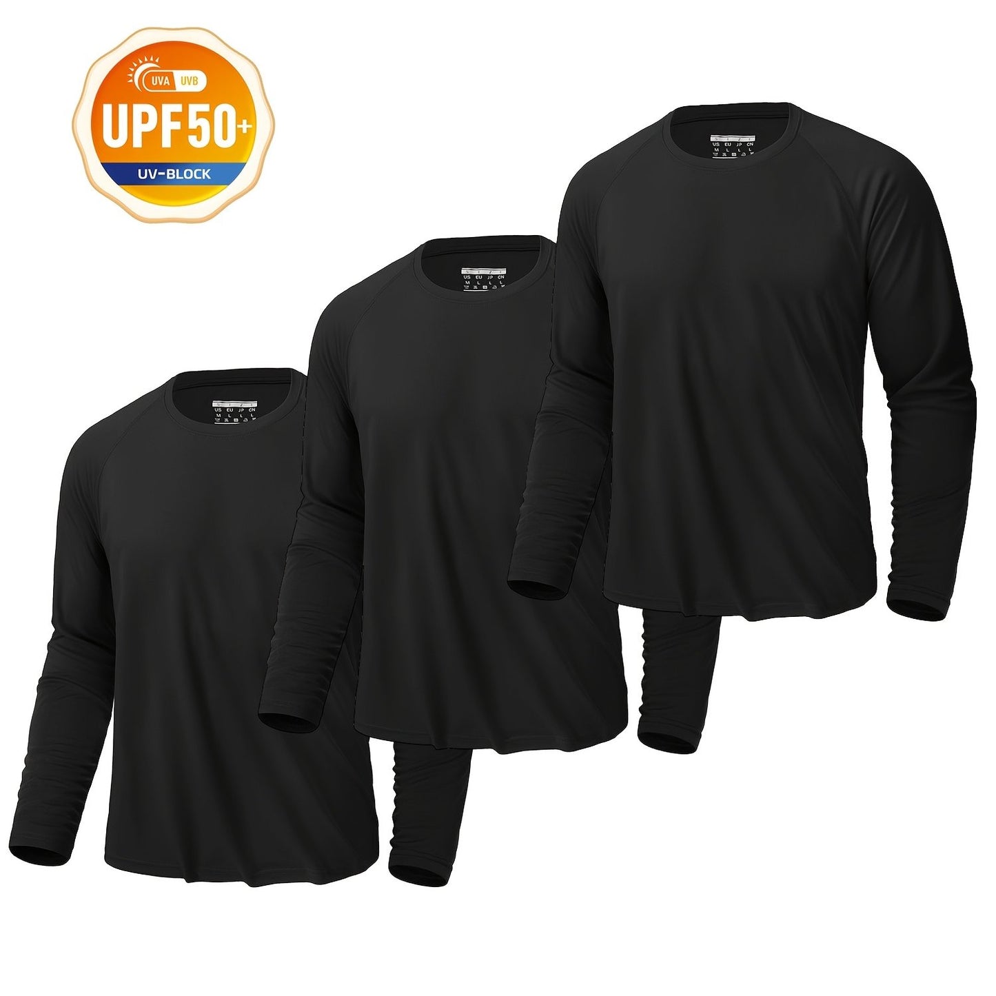 CRYSULLY Men's UPF 50 Plus Long Sleeve Breathable Tees